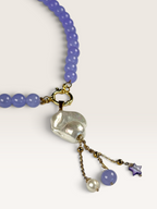 Collana Con Perle Di Giada e Pendente In Perla Keshi