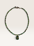 Collana in Cristalli Verdi e Ciondolo Cuore