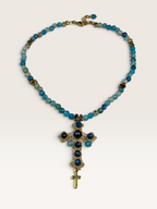 Collana in Occhio di Tigre con Croce