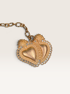 Collana con Cristalli Neri e Cuore Sacro in Zama
