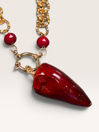 Collana Peperoncino in Cristalli Brodeaux