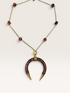 Collana in Pietra Del Sole con Mezzaluna Vintage
