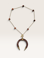 Collana in Pietra Del Sole con Mezzaluna Vintage