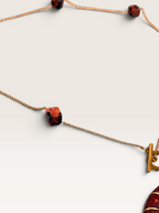 Collana in Pietra Del Sole con Mezzaluna Vintage