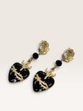 Orecchini Sacred Heart - Nero e Oro