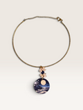 Collana Grafica Girocollo in Giada Blu e Madreperla