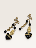 Orecchini Sacred Heart - Oro e Nero