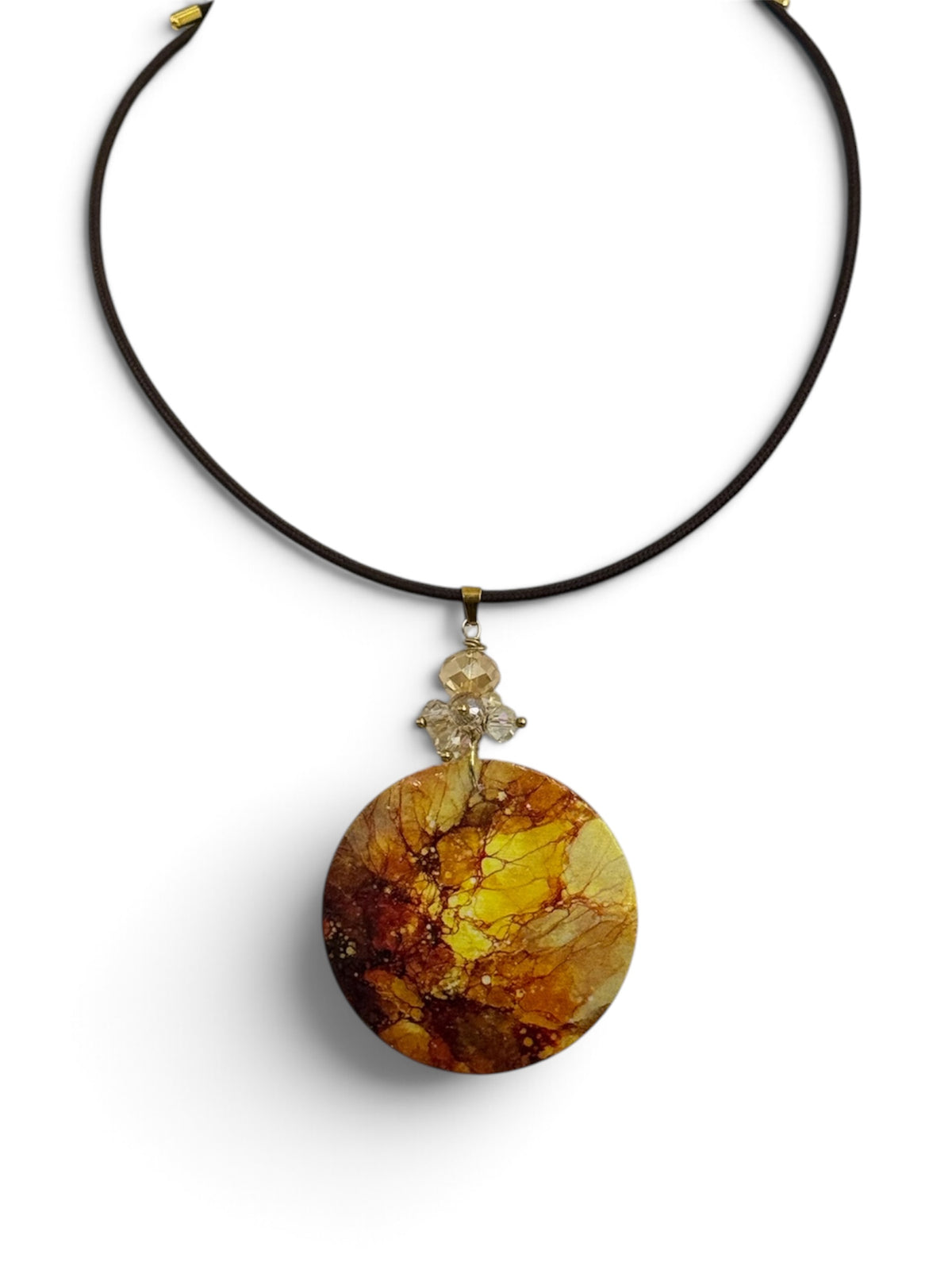 Collana Grafica - Madreperla e Vetro Ambra