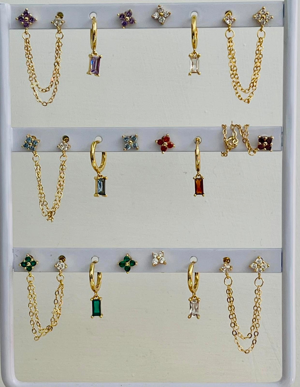 Set Quattro Orecchini con Fiore